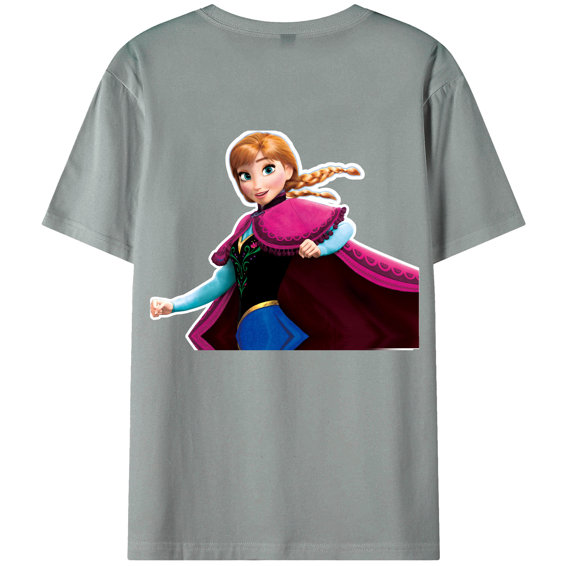 （画像用） アナと雪の女王 アンナ エルサ Frozen Anna Elsa 綿100％ メンズ半袖Tシャツ（バックプリント） 通気性